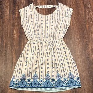 Hippie Rose Blue and White Patterned Dress